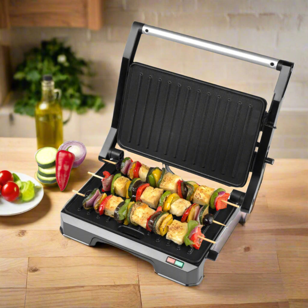 2-in-1Health Grill Panini Maker Progress UK 180 Degree