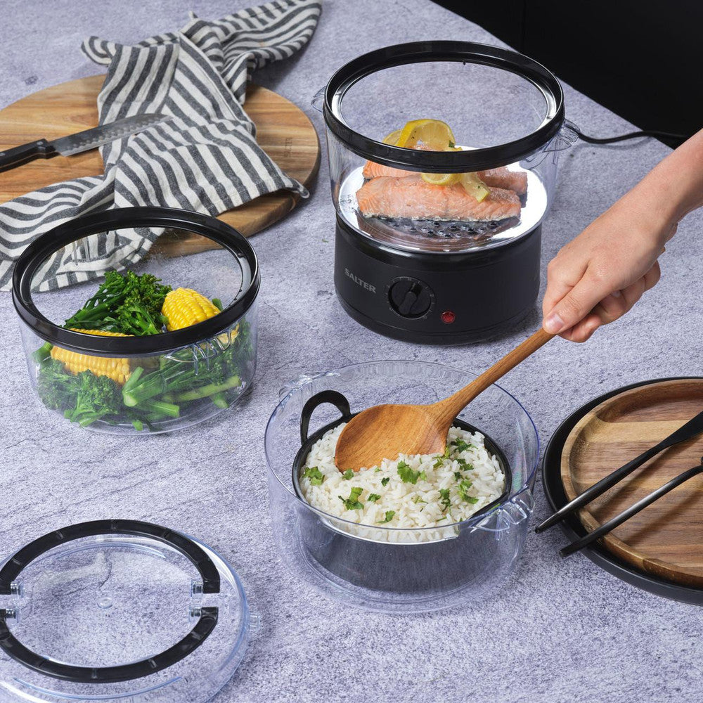 Salter Kuro 3-Tier 7L Food Steamer Veg and Rice
