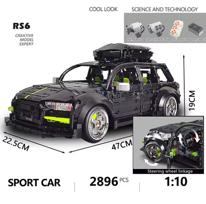 2896pcs Audi RS6 building blocks motorised 1:10 New Remote + Motor T5023