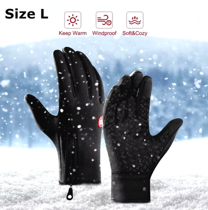 Winter Men's Anti-slip Gloves with Zipper Size L