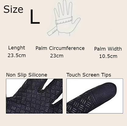 Winter Men's Anti-slip Gloves with Zipper Size L