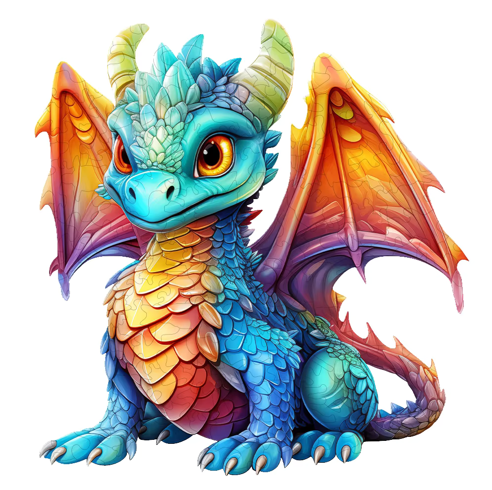 Wooden Dragon Puzzle A3 size with 128 pcs Gift Wooden Dragon Colourful A3