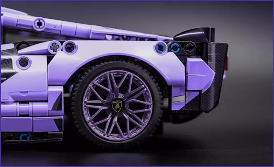 Purple Lamborghini Building Blocks Lamborghini Sian Technic 1:14 RC Car 1280pc