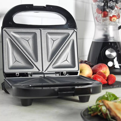 Progress Two Slice Toastie Maker Black | Non-Stick Open Lid