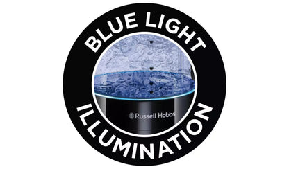 Russell Hobbs Illuminating Glass Kettle Black | light