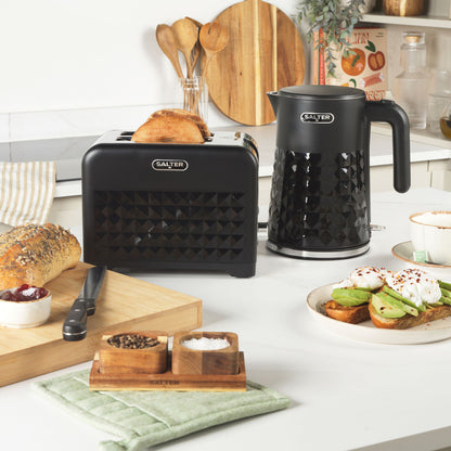 Salter 2 Slice Toaster Diamond – Black Set