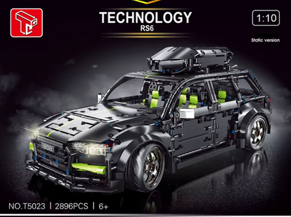 2896pcs Audi RS6 building blocks motorised 1:10 New Remote + Motor T5023