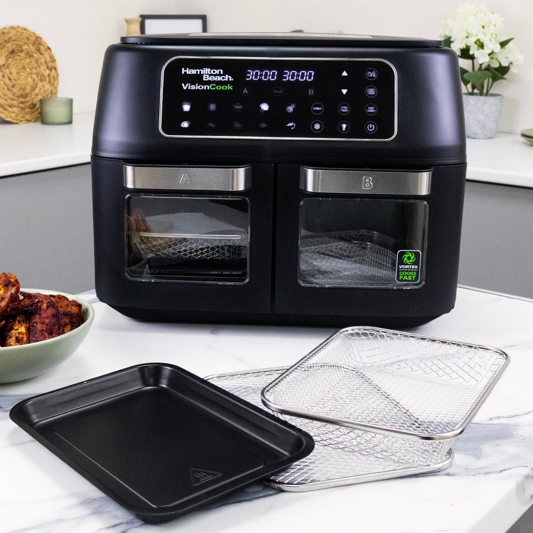 VisionCook 11L Digital Dual Air Fryer Oven | View with Cooking Racks