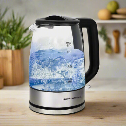 Hamilton Beach 1.7L Illuminating Glass Kettle