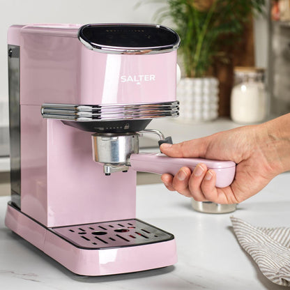 Salter Retro Espresso Machine - Pink 20 Bar Coffee Machine