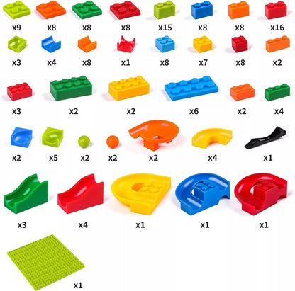 Marble Race Run 168 Piece STEM Building Blocks For Kids - Mini Marble Run