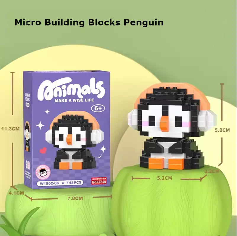 Micro Building blocks (Penguin and Crocodile) Tiny Nano Blocks Cute Gift