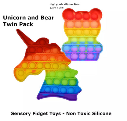 Unicorn and Bear Silicone Fidget Toy - Fidget Toys