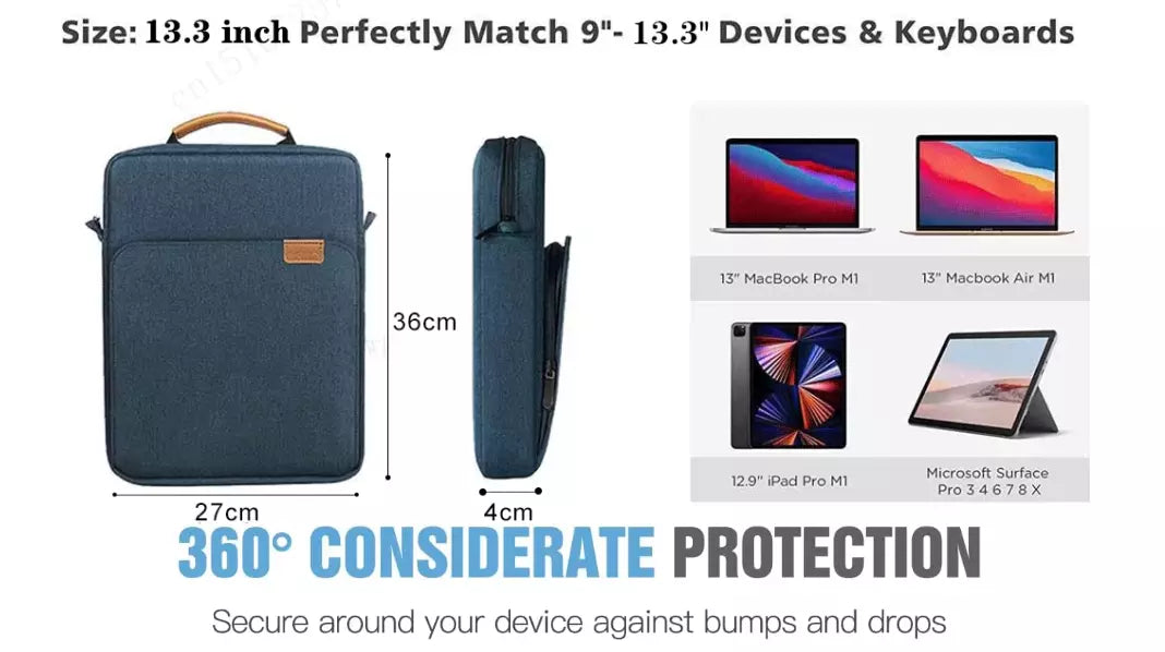 Tablet Sleeve Bag 12" to 13.3" For iPad Pro or MacBook Air 13"