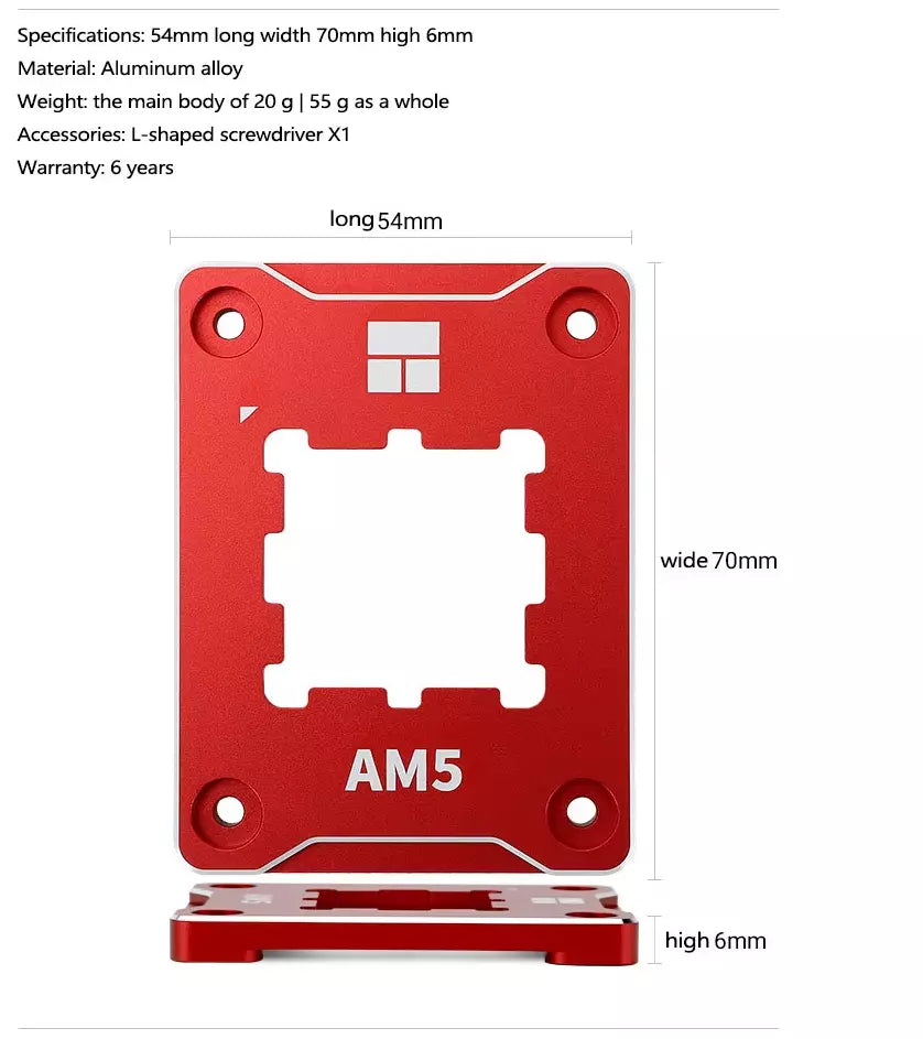 Socket AM5 CPU AMD - Thermalright Aluminium CPU Bracket for AM5 AMD - Black