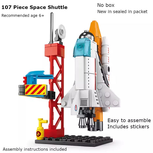 Space Shuttle Expedition Building 107 Piece Blocks Set Assembly Space Rocket