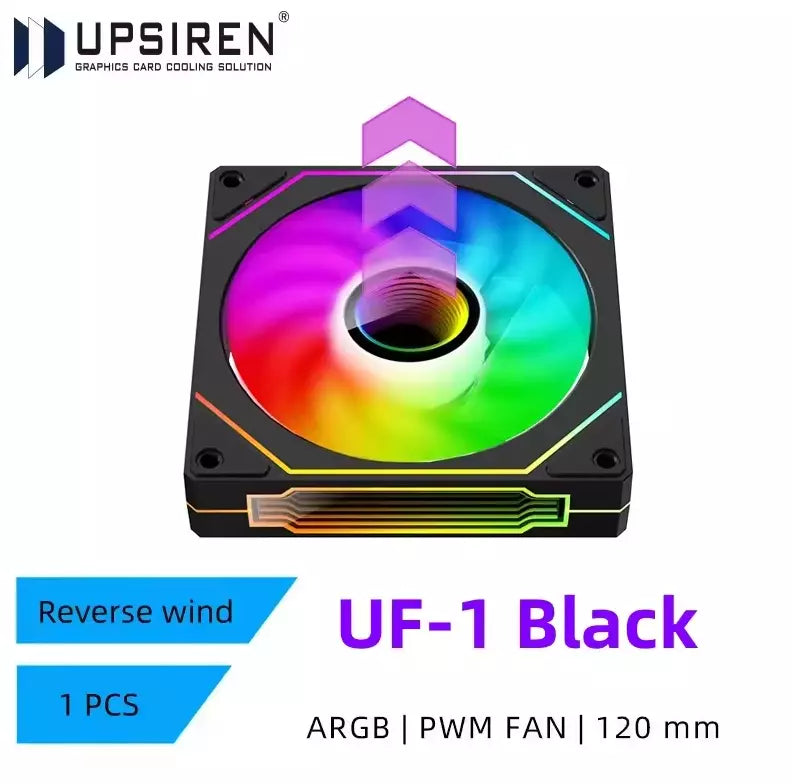 120mm PC fan with ARGB - Reversed airflow to blow air into your PC case