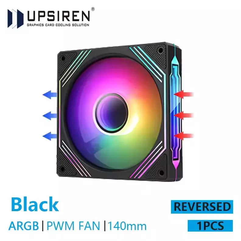 140mm Prism Pro Computer Fan ARGB 4 Pin PWM Quiet Cooling Fan - Reversed