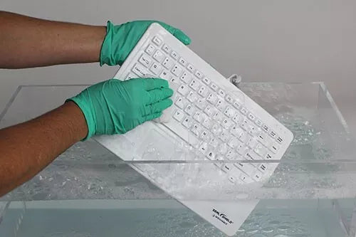 Seal Shield Touch Silicone All-in-One Keyboard with Touch Pad, Washable, White